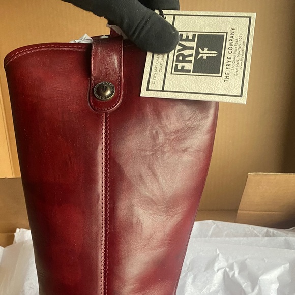 Frye Red Leather Riding Boots - Picture 3 of 5